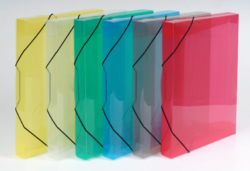 3chlopňové deskyTransparent, A4, hřbet 30 mm - mix barev