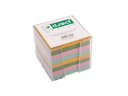 Poznámkový špalíček (kostka) v plastové krabičce - mix barev