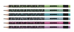 Obyčejná trojhranná tužka Kores Grafitos Style (metalicka) č. 2 (HB) - 6ks