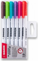Stíratelné fixy na tabulky Kores K-marker whiteboard W1 - sada 6 barev
