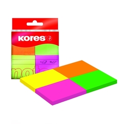 Neonové bločky Kores Multicolour ve 4 barvách 40x50 mm / 200 lístků v bločku