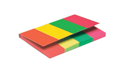 Papírové neonové záložky Kores 20x50 mm / 4 barvy / 50 lístků á barva - polybag