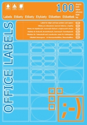 Univerzální samolepicí etikety Spoko, 63,5 x 38,1 mm, 21 etiket na A4,  2100 etiket v balení, zaoblené rohy