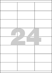 Univerzální samolepicí etikety Spoko, 70 x 36, 24 etiket na A4, 2400 etiket v balení, ostré rohy
