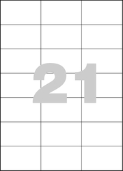 Univerzální samolepicí etikety Kores, 70 x 42,3, 21 etiket na A4, 2100 etiket v balení, ostré rohy