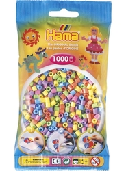 Hama zažehlovací korálky  Hama mix 1000ks MIDI - pastelové barvy