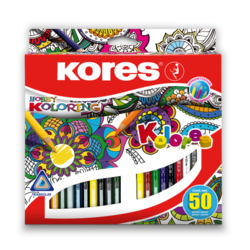 Trojhranné pastelky Kores - Mandalas 50 barev