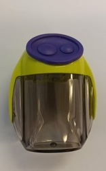 Ořezávátko Kores dvojité plastové se zásobníkem - Migoo, Barva Fialový střed, žlutý bok