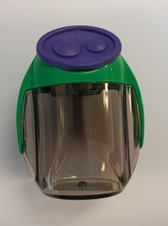 Ořezávátko Kores dvojité plastové se zásobníkem - Migoo, Barva Fialový střed, zelený bok