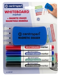 Fix na bílé tabule Centropen - WBM stíratelný 8559 - mix barev,Barva Sada 4 barev (černá, červená, modrá, zelená)