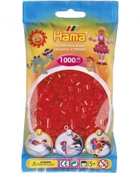 Zažehlovací korálky Hama 1000 ks - jednotlivé barvy, Barva průhledné červené