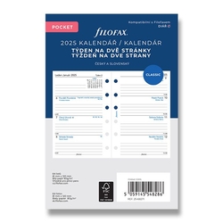 Náhradní náplň do Diáře Filofax 2025 - kapesní, týden na dvě strany