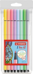 Fixy Stabilo Pen 68 Pastel - sada 8 ks