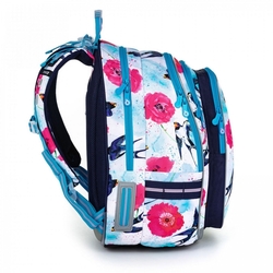 Školní batoh pro holky Topgal LYNN 22008 - vlaštovky a máky