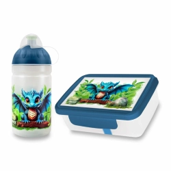Set Zdravá lahev na pití  0,5 l a box na svačinu Zdravá sváča - dráček