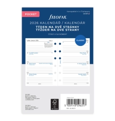 Náhradní náplň do Diáře Filofax 2026 - kapesní, týden na dvě strany