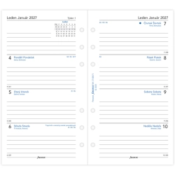 Náhradní náplň do Diáře Filofax 2027 - A6 osobní, týden na dvě strany