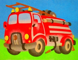Šablona na pískový obrázek - hasičské auto