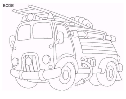 Šablona na pískový obrázek - hasičské auto