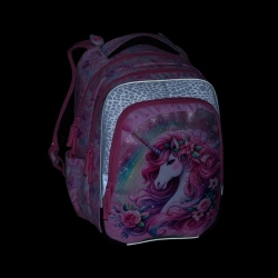 Školní batoh pro holky Bagmaster Beta 26 B - Jednorožec - malý set 