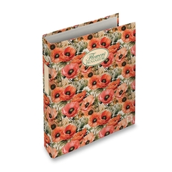 4kroužkový pořadač Pigna Nature Flowers, A5, kroužek průměr 30 mm, mix motivů,Motiv Vlčí máky na smetanovém podkladu