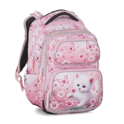 Školní batoh pro holky  Bagmaster Dopi 26 A - kočka - malý set