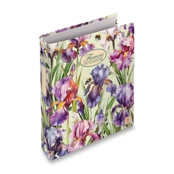 4kroužkový pořadač Pigna Nature Flowers, A5, kroužek průměr 30 mm, mix motivů,Motiv Kosatce