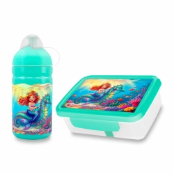 Set Zdravá lahev na pití  0,5 l a box na svačinu Zdravá sváča - mořská víla