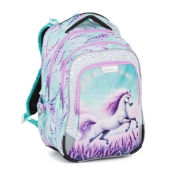 Školní batoh pro holky Bagmaster Lumi 26 B - kůň - malý set  
