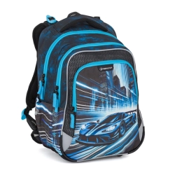 Školní batoh pro kluky Bagmaster Lumi 26 C - auto - malý set 