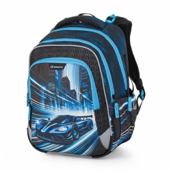 Školní batoh pro kluky Bagmaster Lumi 26 C - auto - malý set 