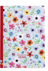 Měsíční diář/Kreativní deník Baloušek - B6 - Lamino - Kvítky