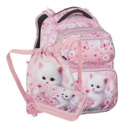 Školní batoh pro holky  Bagmaster Dopi 26 A - kočka - malý set