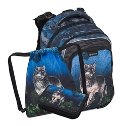Školní batoh pro kluky Bagmaster Lumi 24 F - vlk - malý set