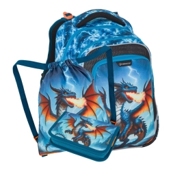 Školní batoh pro kluky Bagmaster Lumi 26 D - drak - malý set  