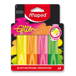 Zvýrazňovač Maped Glitter Fluo  - 4 ks
