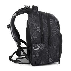 Studentský batoh pro holky Bagmaster Zipster 25 A - bílé květy 