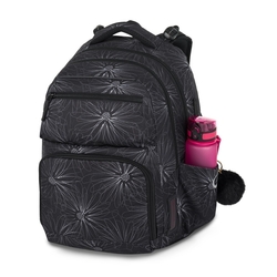 Studentský batoh pro holky Bagmaster Zipster 25 A - bílé květy 