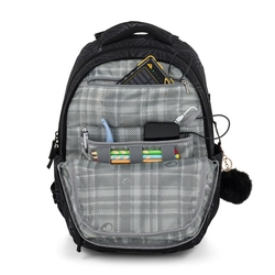 Studentský batoh pro holky Bagmaster Zipster 25 A - bílé květy 
