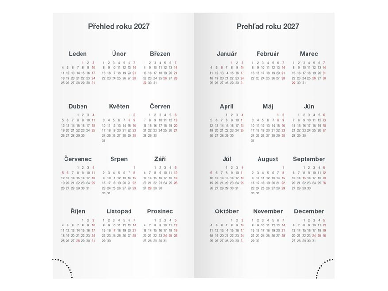 Týdenní kapesní diář 2026 MFP Lamino - listy