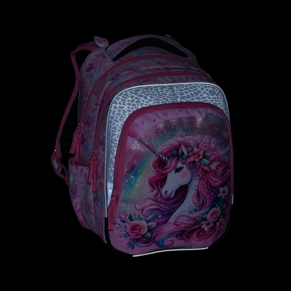 Školní batoh pro holky Bagmaster Beta 26 B - Jednorožec - malý set 
