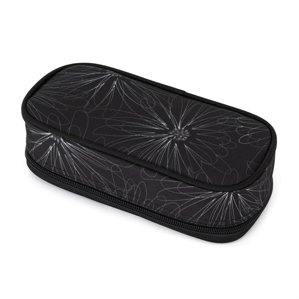 Studentský batoh pro holky Bagmaster Zipster 25 A - bílé květy  - malý set