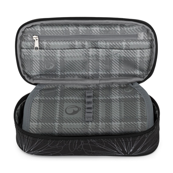 Studentský batoh pro holky Bagmaster Zipster 25 A - bílé květy  - malý set