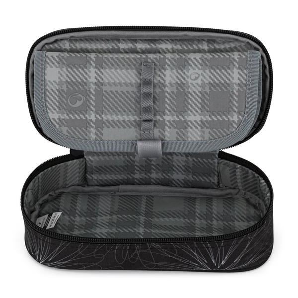 Studentský batoh pro holky Bagmaster Zipster 25 A - bílé květy  - malý set