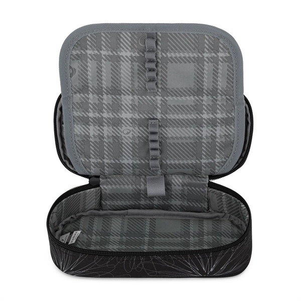 Studentský batoh pro holky Bagmaster Zipster 25 A - bílé květy  - malý set