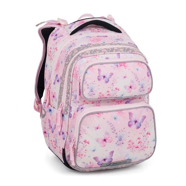 Školní batoh pro holky  Bagmaster Dopi 25 A - motýlci - malý set