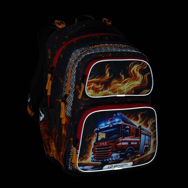 Školní batoh pro kluky  Bagmaster Dopi 26 B - hasiči - malý set