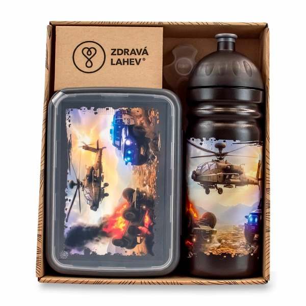 Set Zdravá lahev na pití  0,7 l a box na svačinu Zdravá sváča - akční zásah