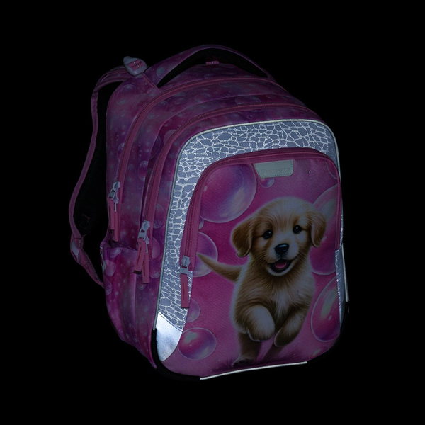 Školní batoh pro holky Bagmaster Lumi 26 A - pes - malý set 