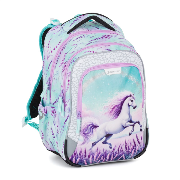 Školní batoh pro holky Bagmaster Lumi 26 A - kůň - malý set  